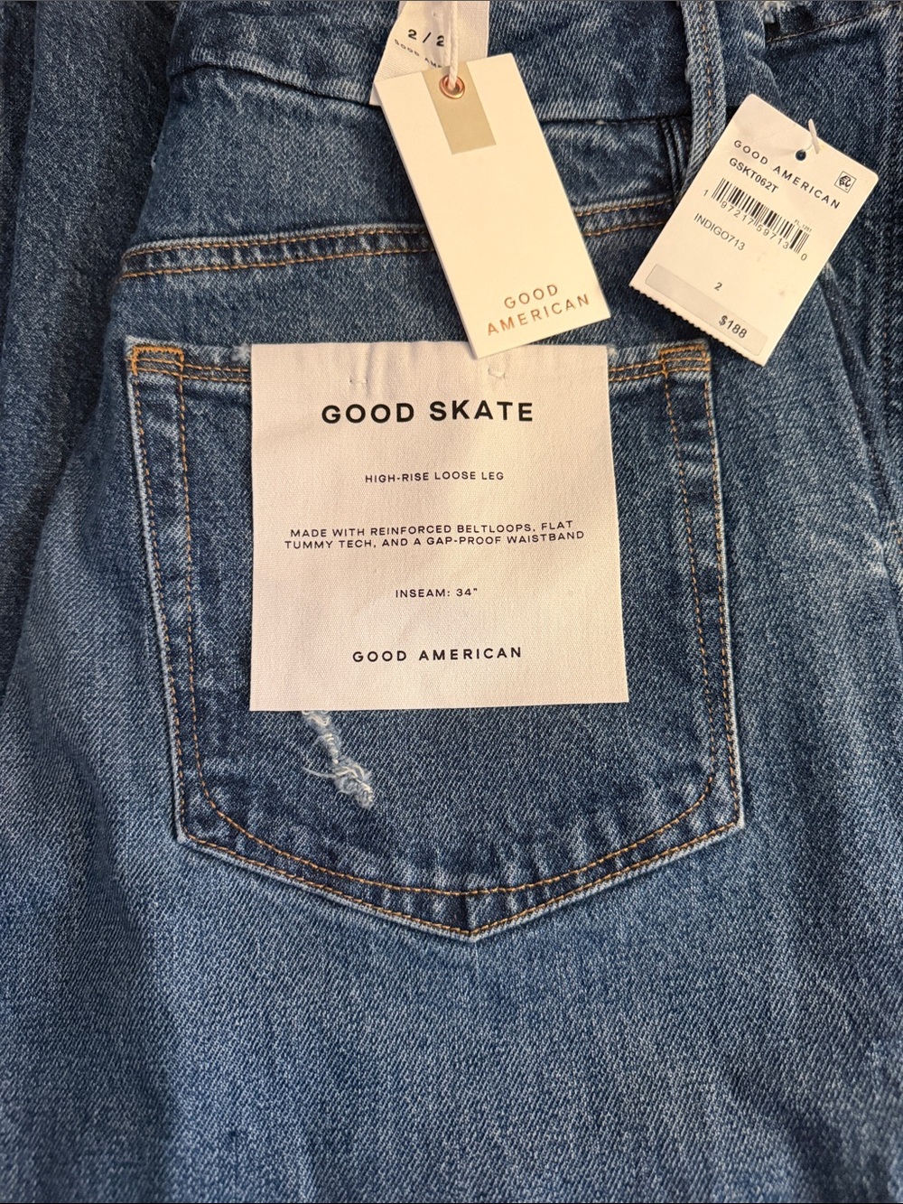 Good American Men’s Good Skate Relaxed Loose-Leg Jeans - Denim Blue - Picture 2 of 4